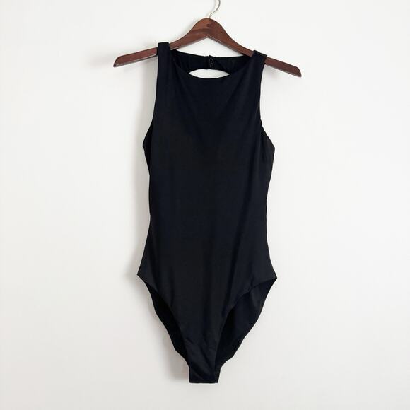 ANDIE SWIM The Corsica High Neck Open Back One Piece Swimsuit Black Large L - Picture 3 of 9